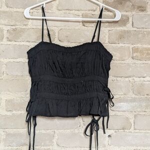Elegant Black Ruched Camisole